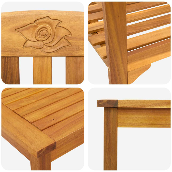 Set de Mobilier cu pernă 3 pcs natural Lemn Solid de Acacia - WALTI WALTI