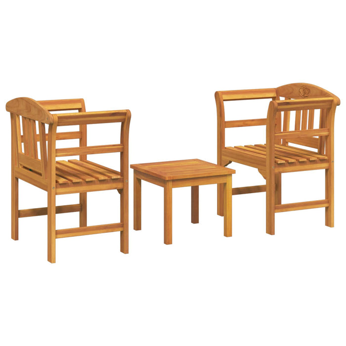 Set de Mobilier cu pernă 3 pcs natural Lemn Solid de Acacia - WALTI WALTI