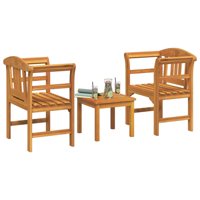 Set de Mobilier cu pernă 3 pcs natural Lemn Solid de Acacia - WALTI WALTI