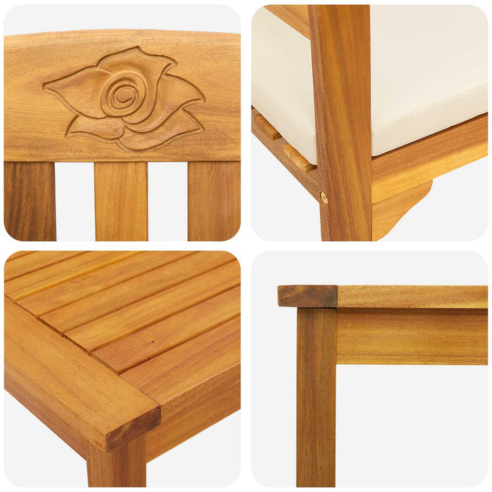 Set de Mobilier cu pernă 3 pcs natural Lemn Solid de Acacia - WALTI WALTI