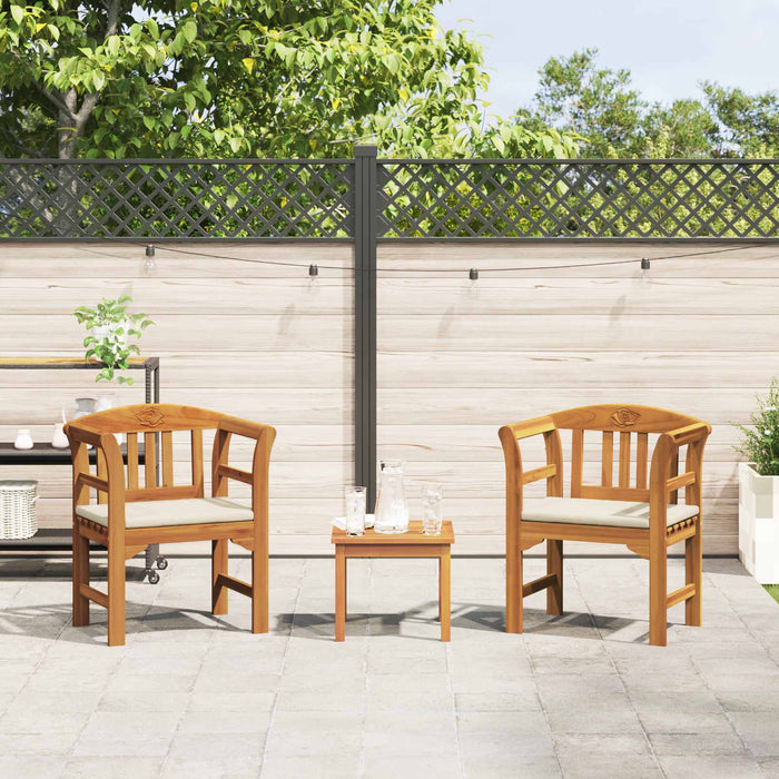Set de Mobilier cu pernă 3 pcs natural Lemn Solid de Acacia - WALTI WALTI