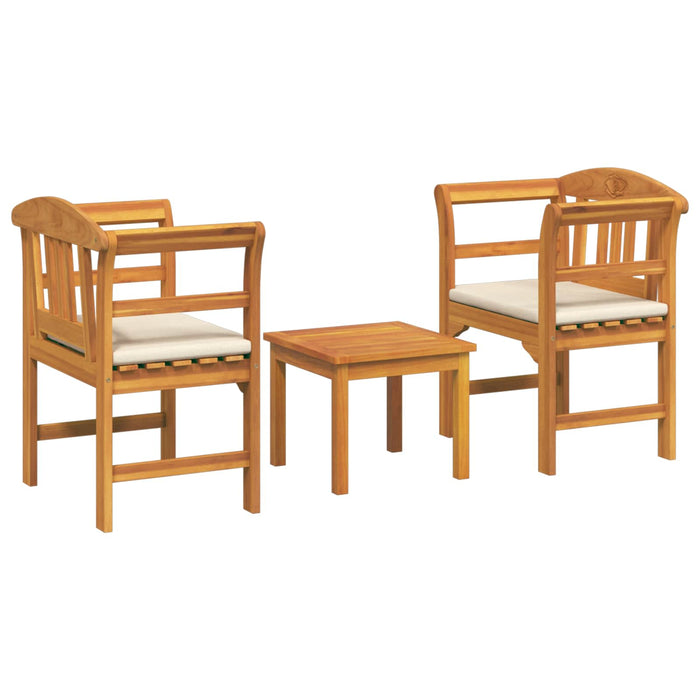 Set de Mobilier cu pernă 3 pcs natural Lemn Solid de Acacia - WALTI WALTI