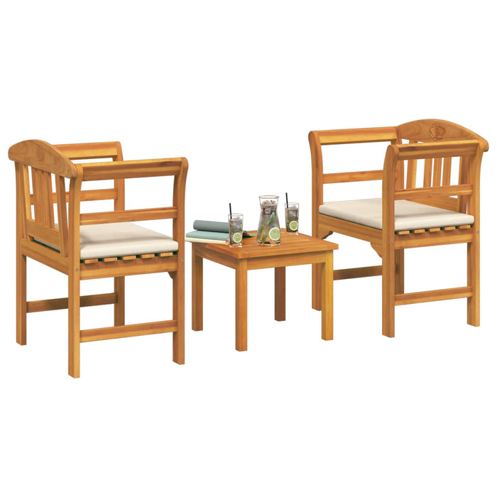 Set de Mobilier cu pernă 3 pcs natural Lemn Solid de Acacia - WALTI WALTI
