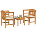 Set de Mobilier cu pernă 3 pcs natural Lemn Solid de Acacia - WALTI WALTI