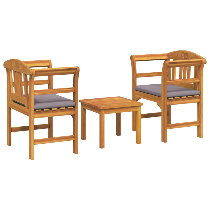 Set de Mobilier cu pernă 3 pcs natural Lemn Solid de Acacia - WALTI WALTI