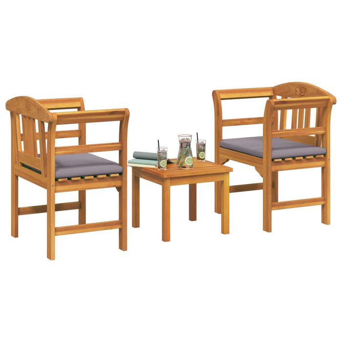 Set de Mobilier cu pernă 3 pcs natural Lemn Solid de Acacia - WALTI WALTI