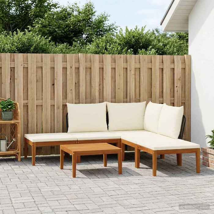6 pcs Lemn masiv de acacia și frânghie natural WALTI