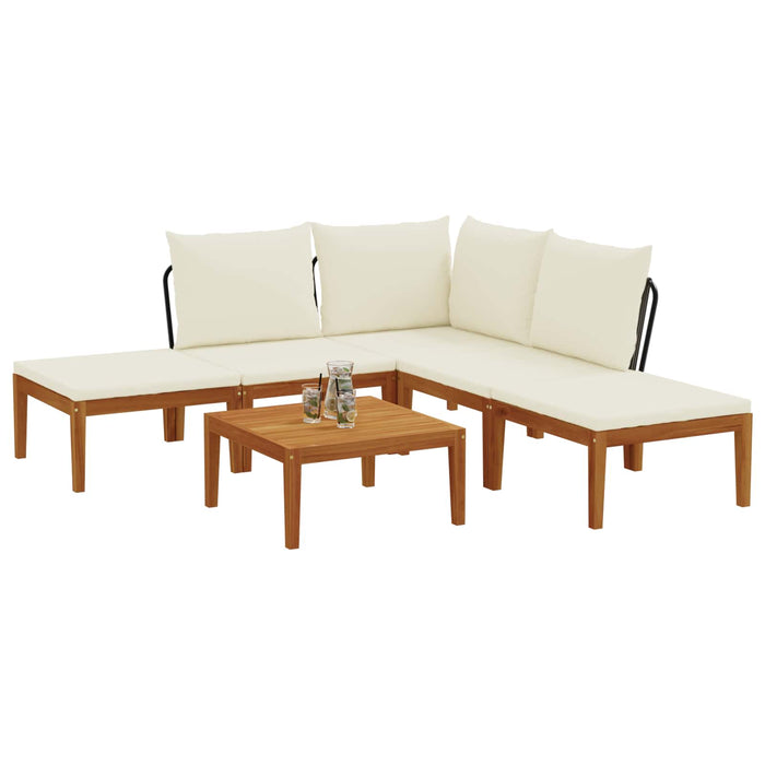 6 pcs Lemn masiv de acacia și frânghie natural WALTI