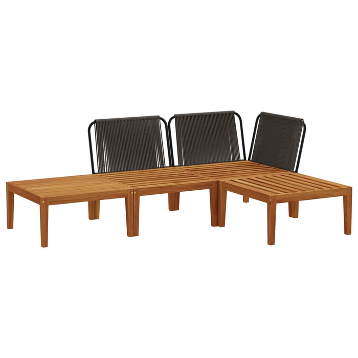 4 pcs Lemn masiv de acacia și frânghie natural WALTI