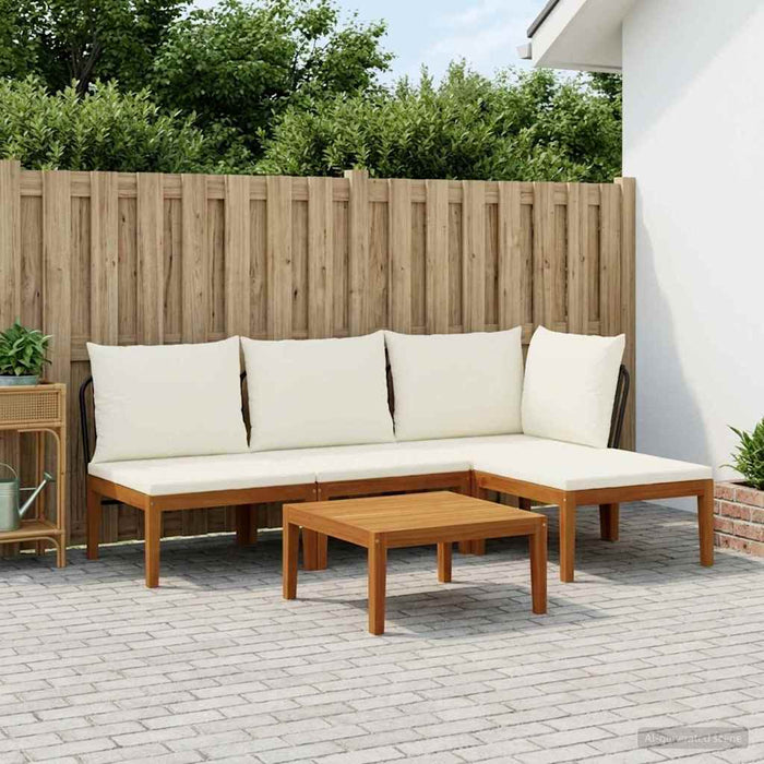 5 pcs Lemn masiv de acacia și frânghie natural WALTI