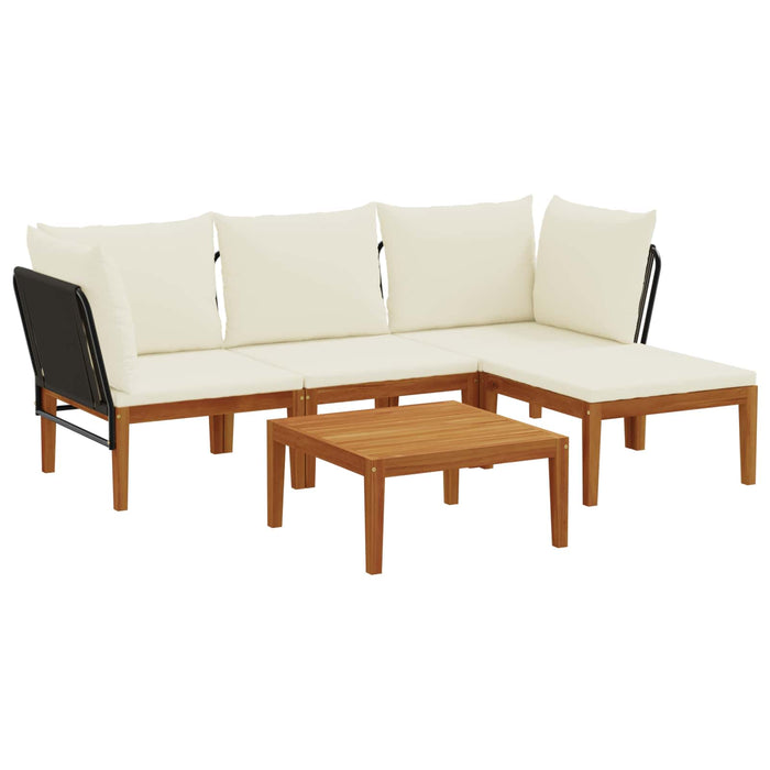 5 pcs Lemn masiv de acacia și frânghie natural WALTI