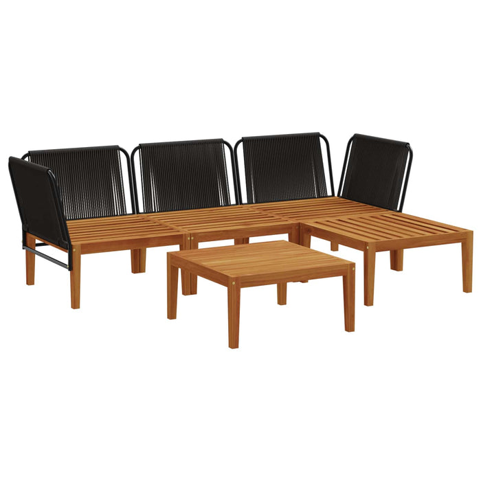 5 pcs Lemn masiv de acacia și frânghie natural WALTI