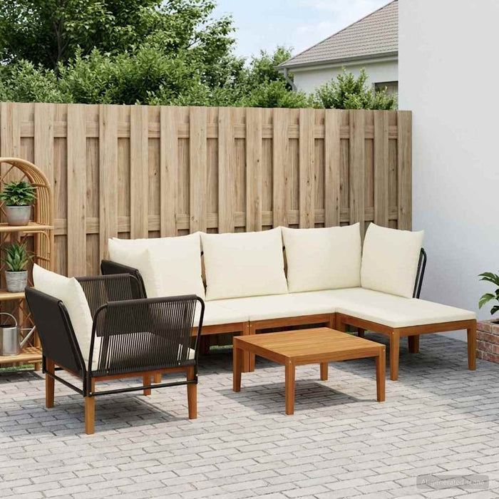 6 pcs Lemn masiv de acacia și frânghie natural WALTI