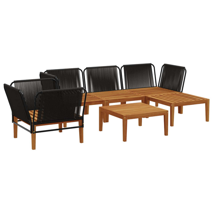 6 pcs Lemn masiv de acacia și frânghie natural WALTI