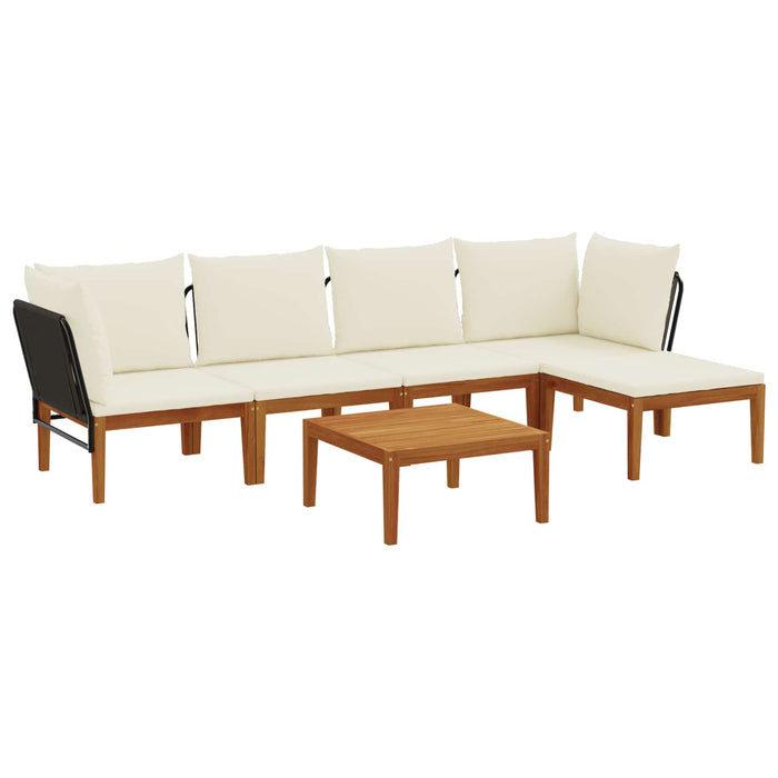 6 pcs Lemn masiv de acacia și frânghie natural WALTI