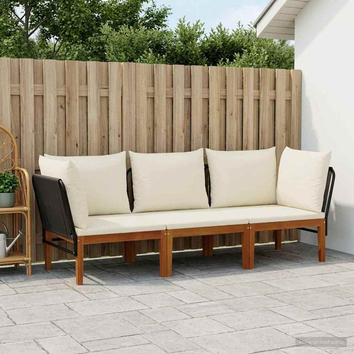 3 pcs Lemn masiv de acacia și frânghie natural WALTI