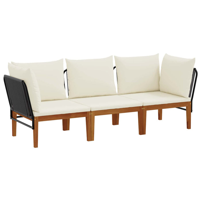 3 pcs Lemn masiv de acacia și frânghie natural WALTI