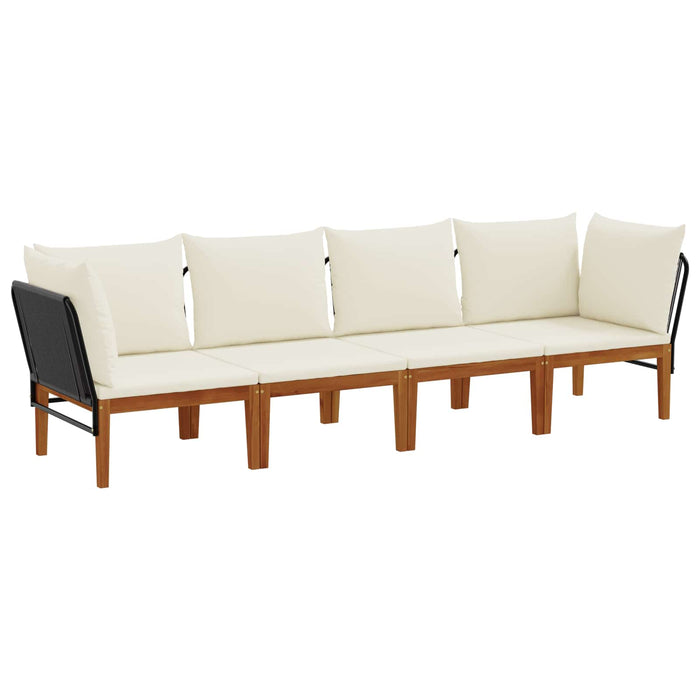 4 pcs Lemn masiv de acacia și frânghie natural WALTI