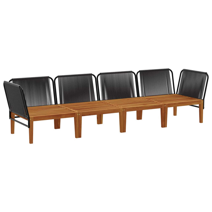 4 pcs Lemn masiv de acacia și frânghie natural WALTI