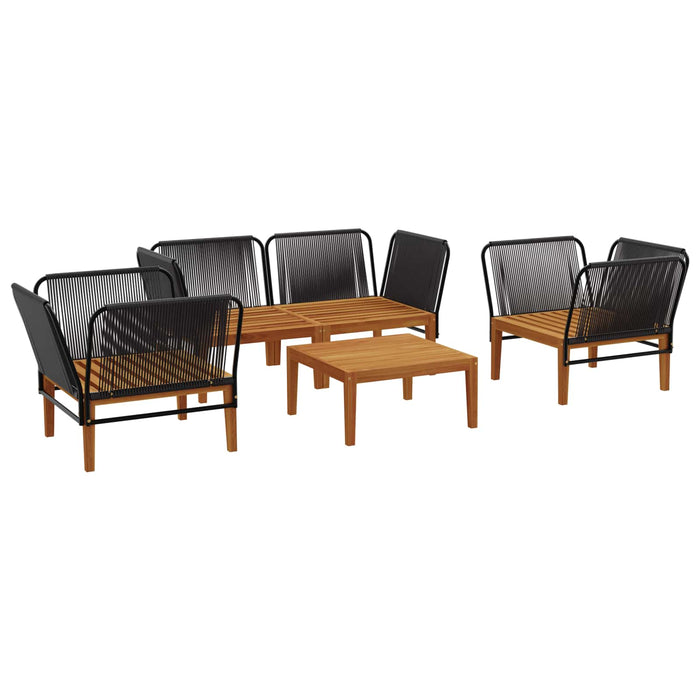 5 pcs Lemn masiv de acacia și frânghie natural WALTI
