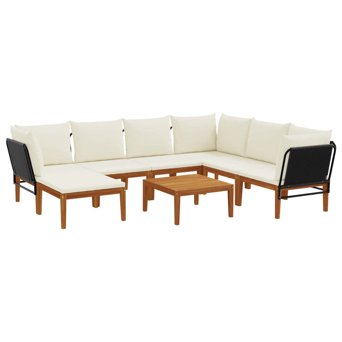 8 pcs Lemn masiv de acacia și frânghie natural WALTI