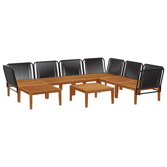 8 pcs Lemn masiv de acacia și frânghie natural WALTI
