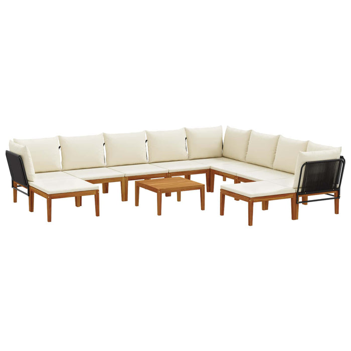 11 pcs Lemn masiv de acacia și frânghie natural WALTI