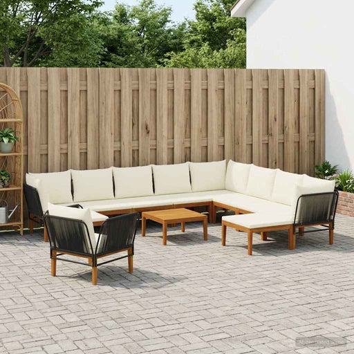 12 pcs Lemn masiv de acacia și frânghie natural - WALTI WALTI