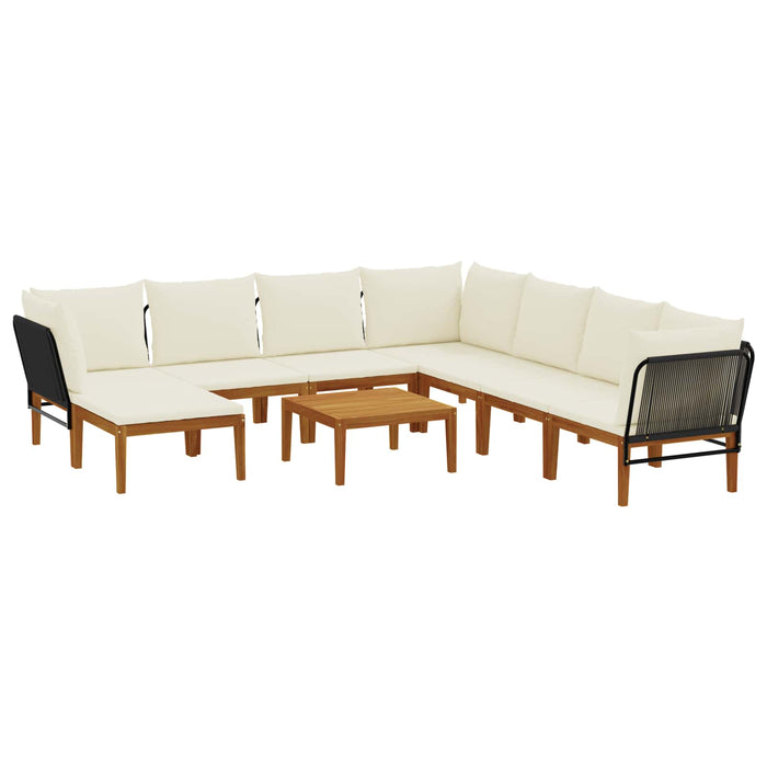 9 pcs Lemn masiv de acacia și frânghie natural WALTI