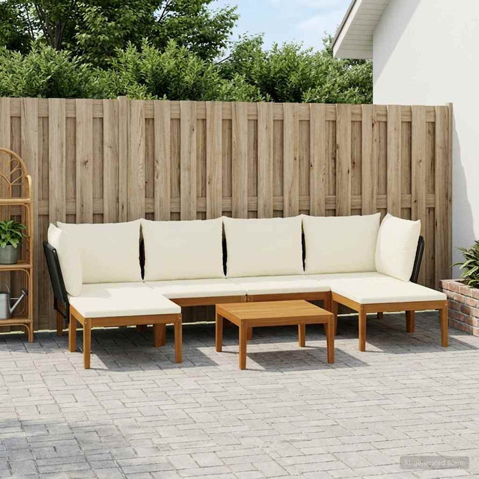 7 pcs Lemn masiv de acacia și frânghie natural WALTI