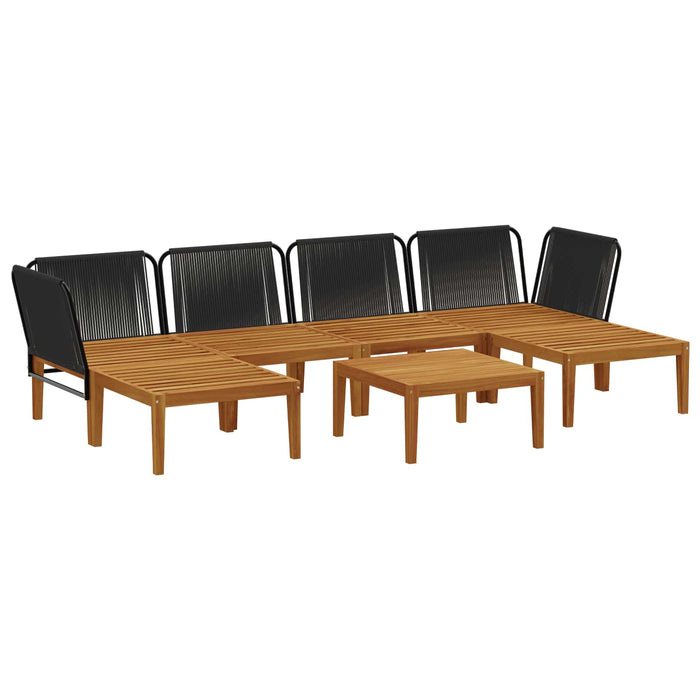7 pcs Lemn masiv de acacia și frânghie natural WALTI