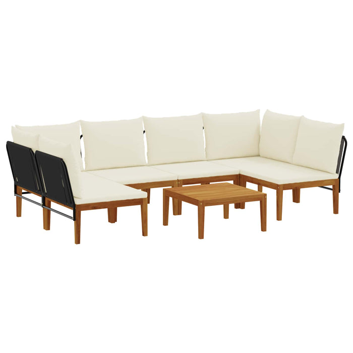 7 pcs Lemn masiv de acacia și frânghie natural WALTI