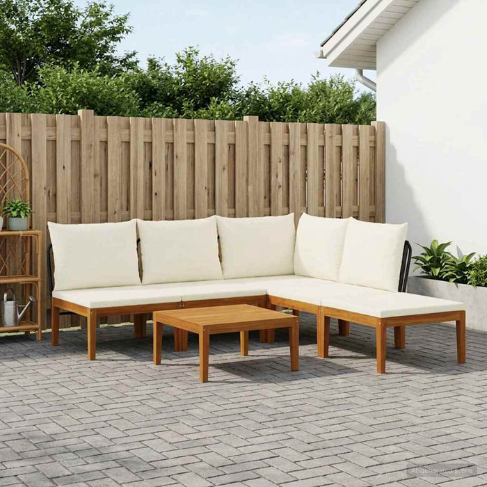 6 pcs Lemn masiv de acacia și frânghie natural WALTI