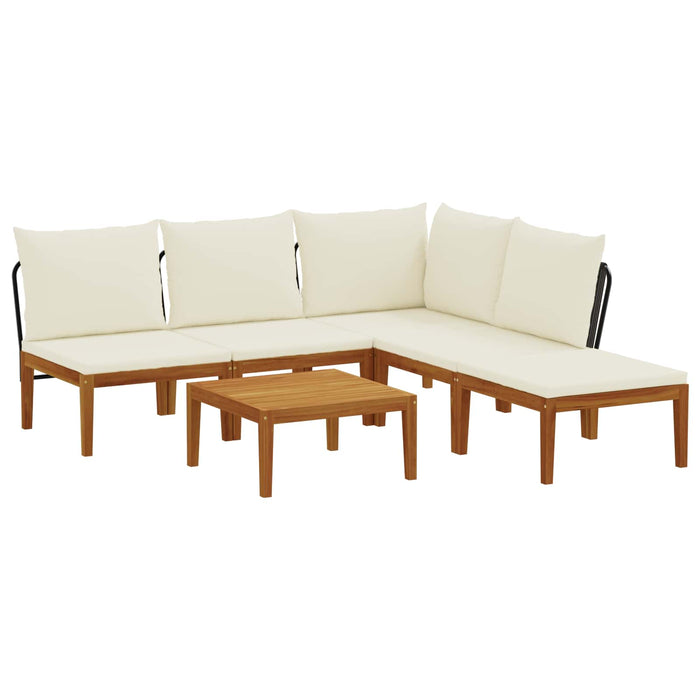 6 pcs Lemn masiv de acacia și frânghie natural WALTI