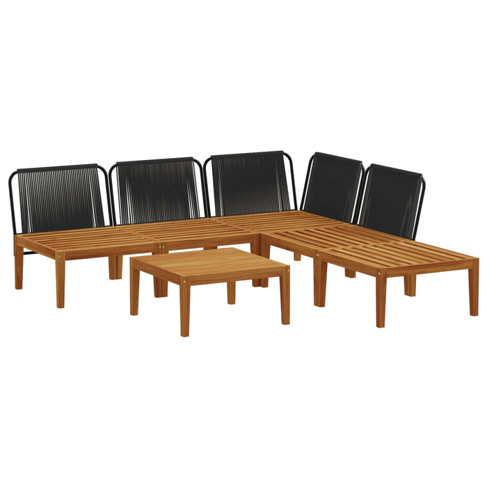 6 pcs Lemn masiv de acacia și frânghie natural WALTI