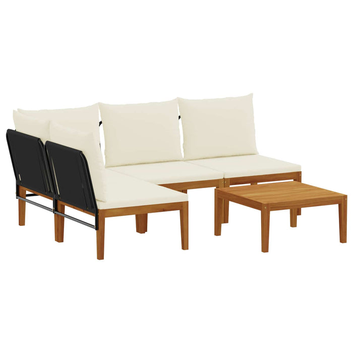 5 pcs Lemn masiv de acacia și frânghie natural WALTI