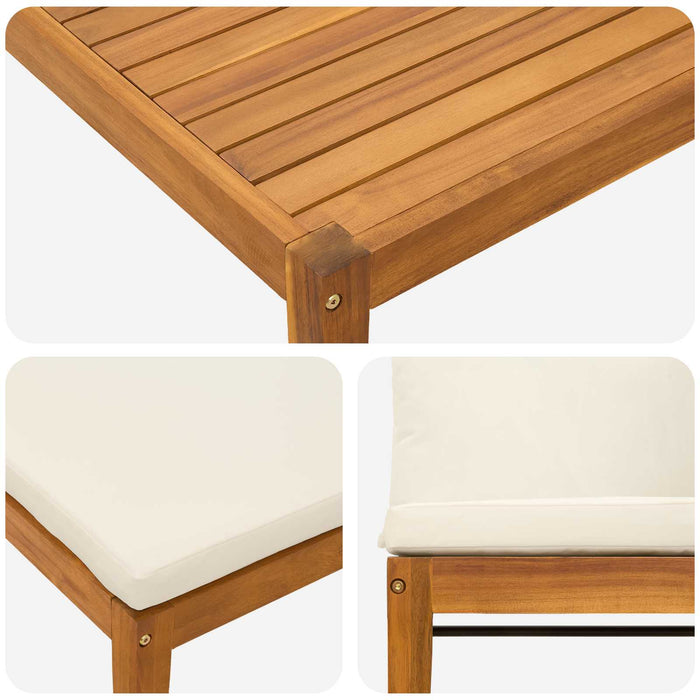 4 pcs Lemn masiv de acacia și frânghie natural WALTI