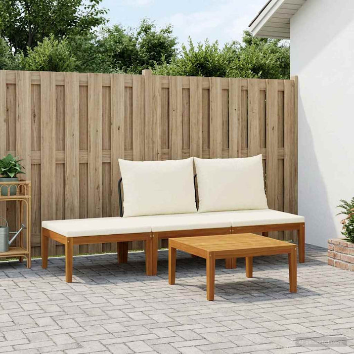 4 pcs Lemn masiv de acacia și frânghie natural WALTI