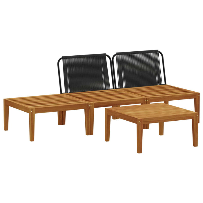4 pcs Lemn masiv de acacia și frânghie natural WALTI