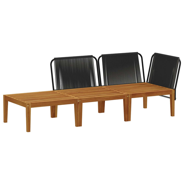 3 pcs Lemn masiv de acacia și frânghie natural WALTI