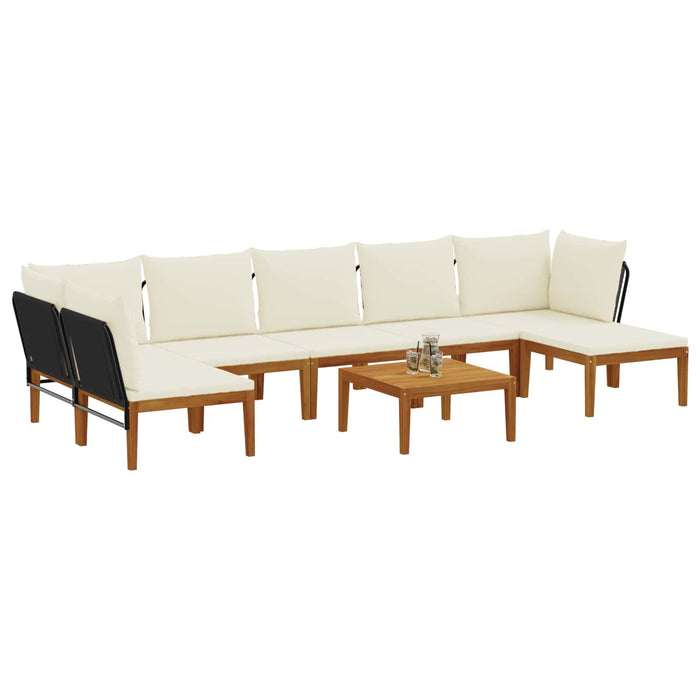 8 pcs Lemn masiv de acacia și frânghie natural WALTI