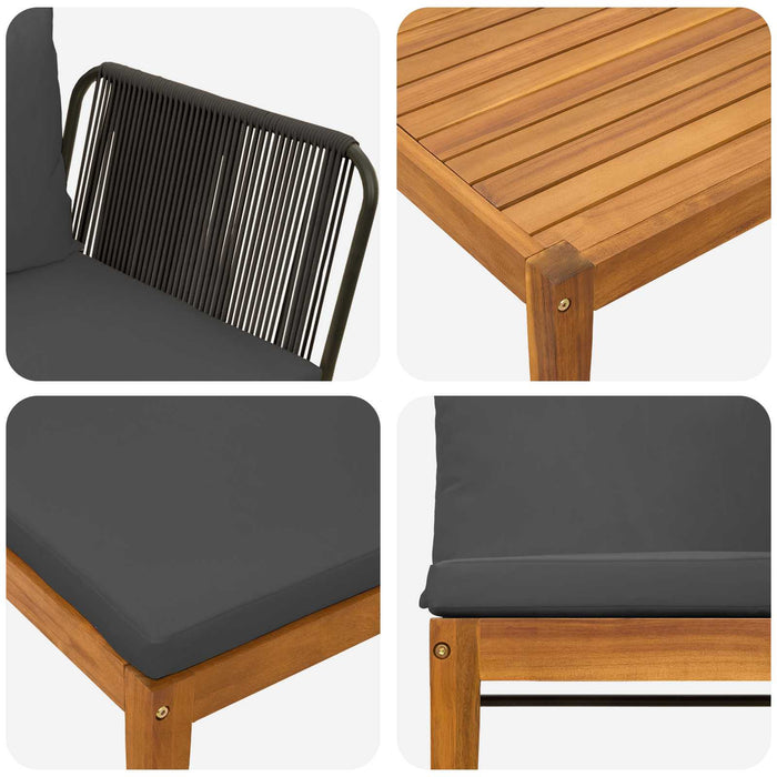 5 pcs Set de lounge pentru grădină cu perne natural - WALTI WALTI