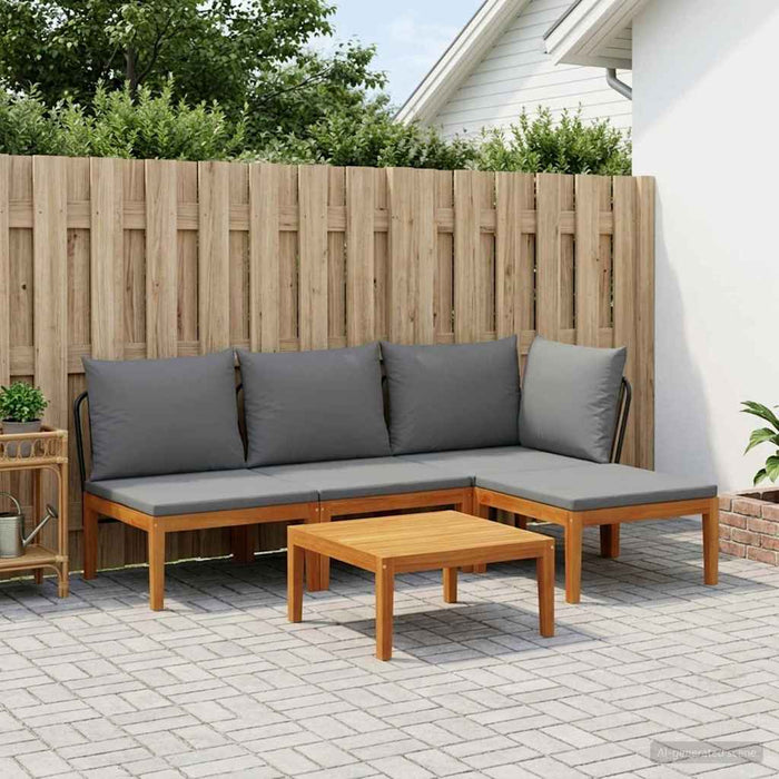 5 pcs Set de lounge pentru grădină cu perne natural - WALTI WALTI