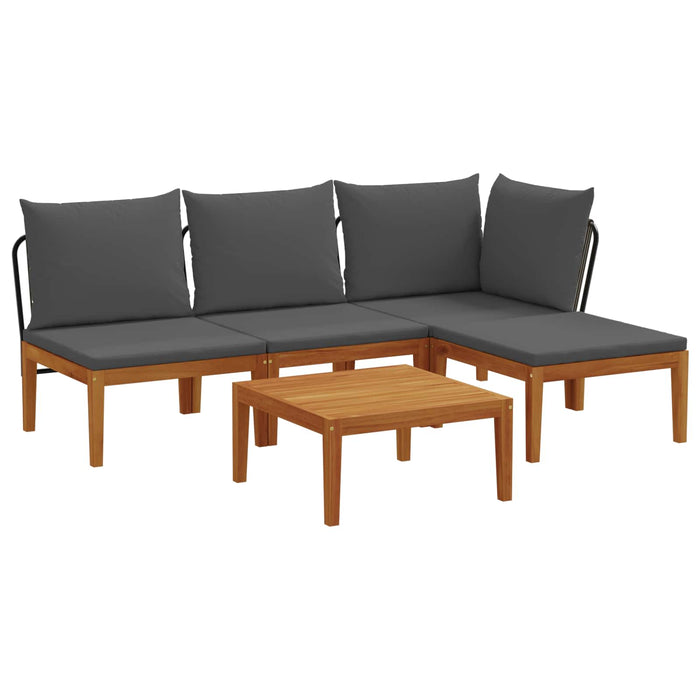 5 pcs Set de lounge pentru grădină cu perne natural - WALTI WALTI