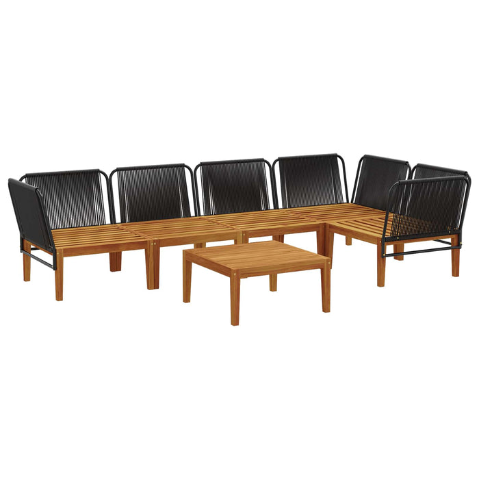 6 pcs Lemn masiv de acacia și frânghie natural WALTI