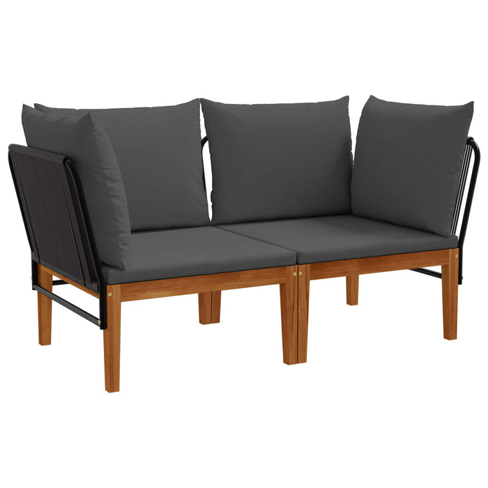 2 pcs Lemn masiv de acacia și frânghie natural WALTI