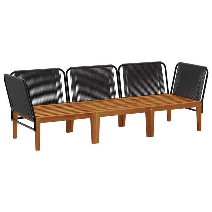 3 pcs Lemn masiv de acacia și frânghie natural WALTI