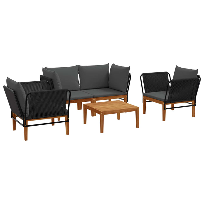 5 pcs Lemn masiv de acacia și frânghie natural WALTI