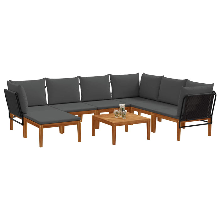 8 pcs Lemn masiv de acacia și frânghie natural WALTI