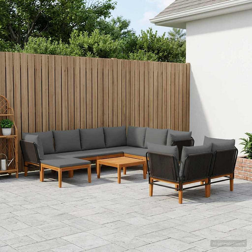 10 pcs Lemn masiv de acacia și frânghie natural - WALTI WALTI